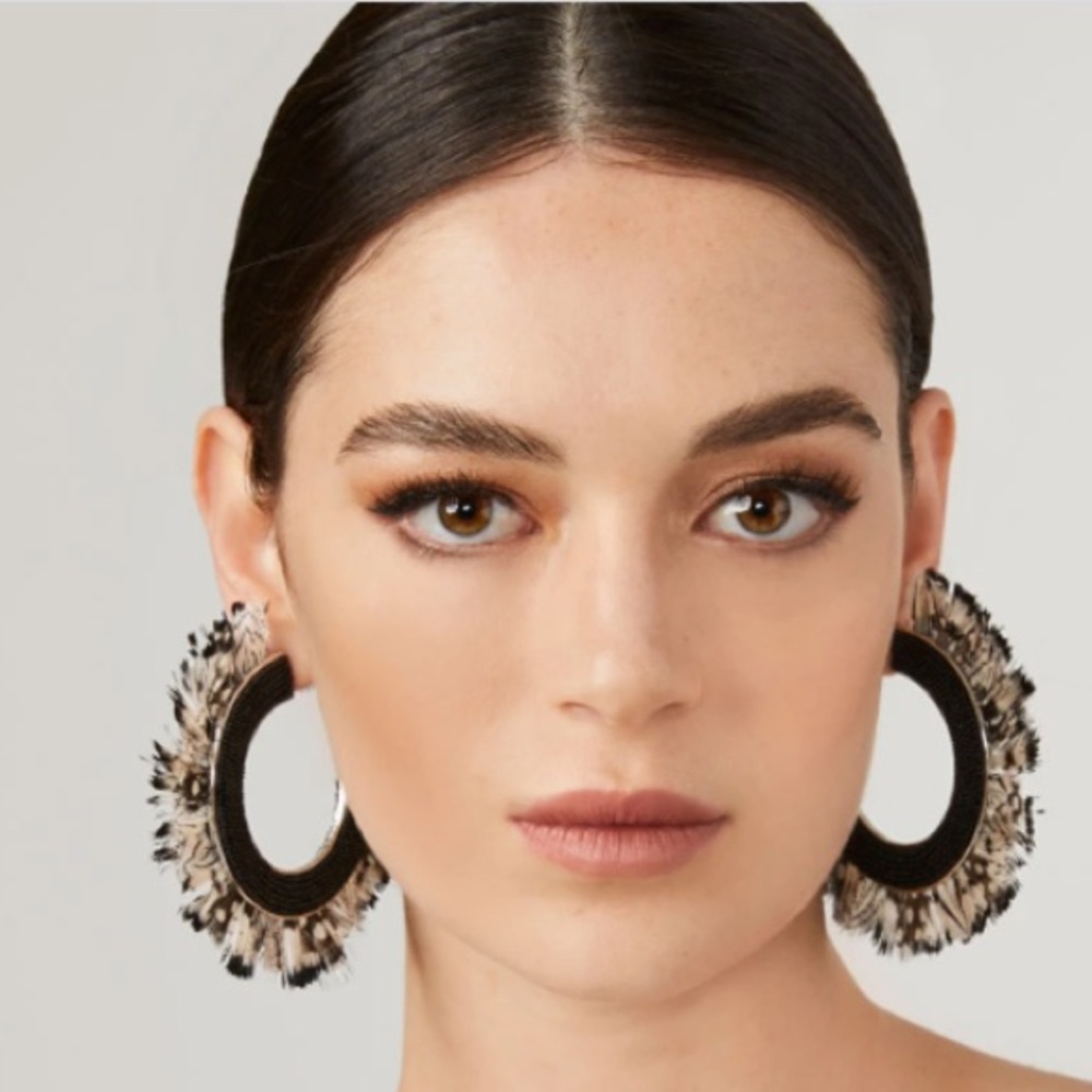 Mignonne Gavigan Feather Fiona Statement Hoops